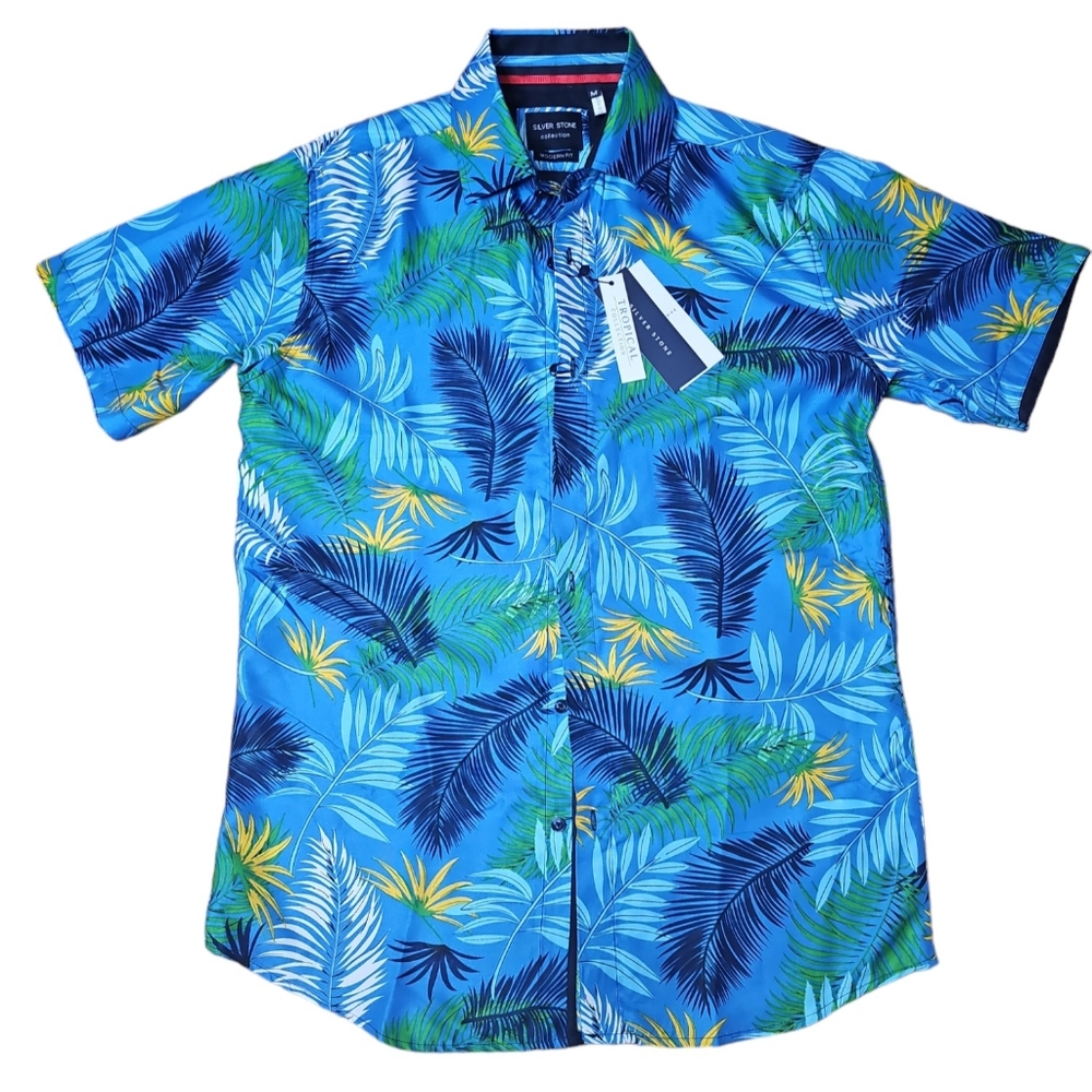 Silver Stone Collection Tropical Men Shirt NWT